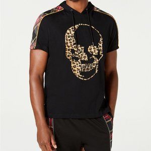INC Men's Leopard Print Skull Hoodie Medium